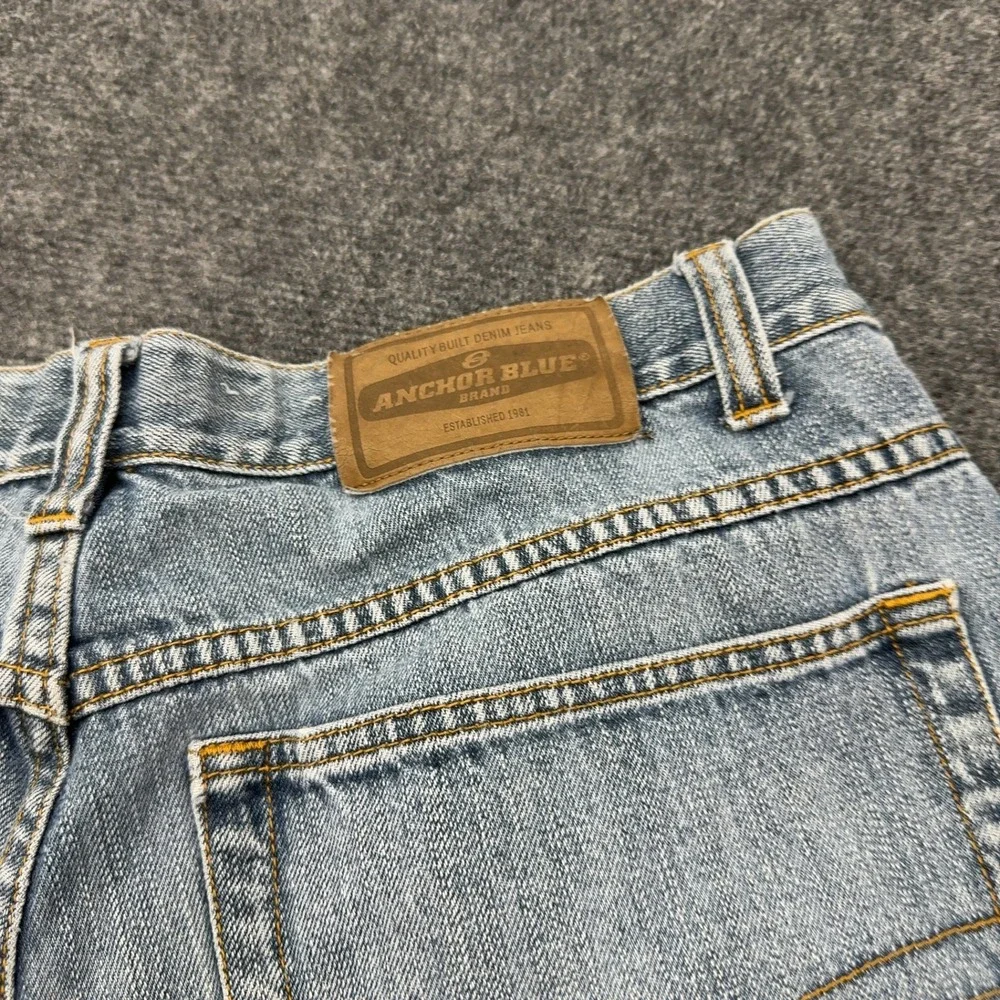 Vintage Anchor Blue Jeans Mens 36x30 Blue Cotton Baggy Loose Fit Skate Y2K Style